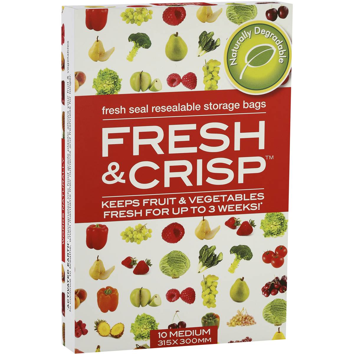 Fresh & Crisp Vegetable Storage Bags Medium 10pk (New Barcode)