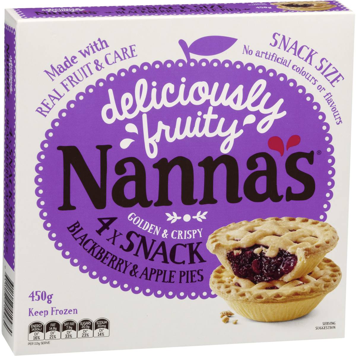 Nannas Snack Blackberry & Apple Pies 4pk 450g