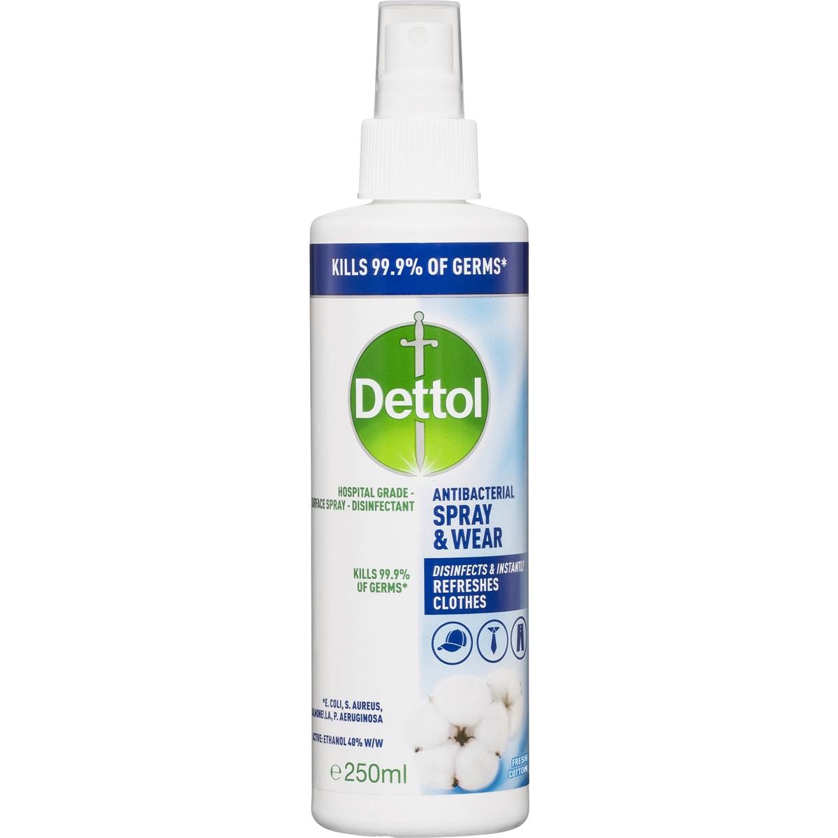 Dettol Antibacterial Spray & Wear Fabric Spray Fresh Cotton  250ml