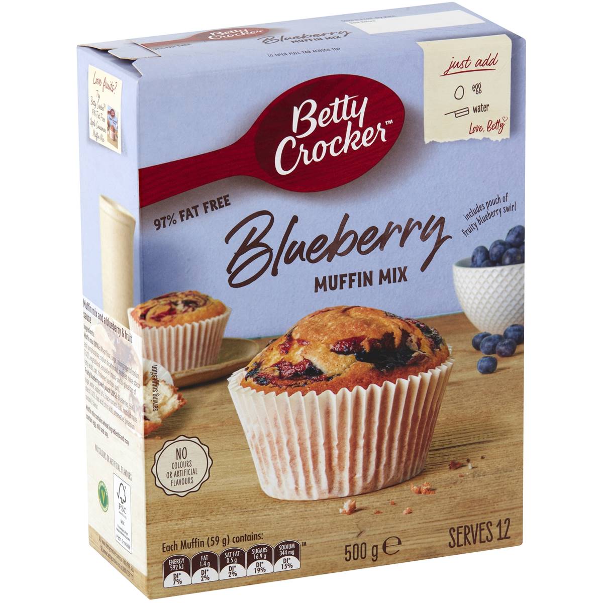 Betty Crocker Muffin Mix Blueberry 500g