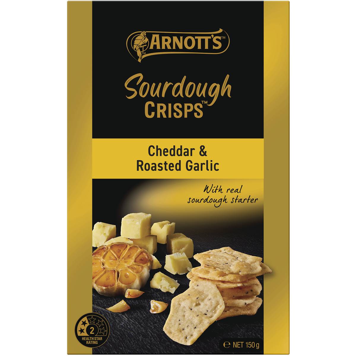 Arnotts Sourdough Crisps Cheddar & Roasted Garlic
