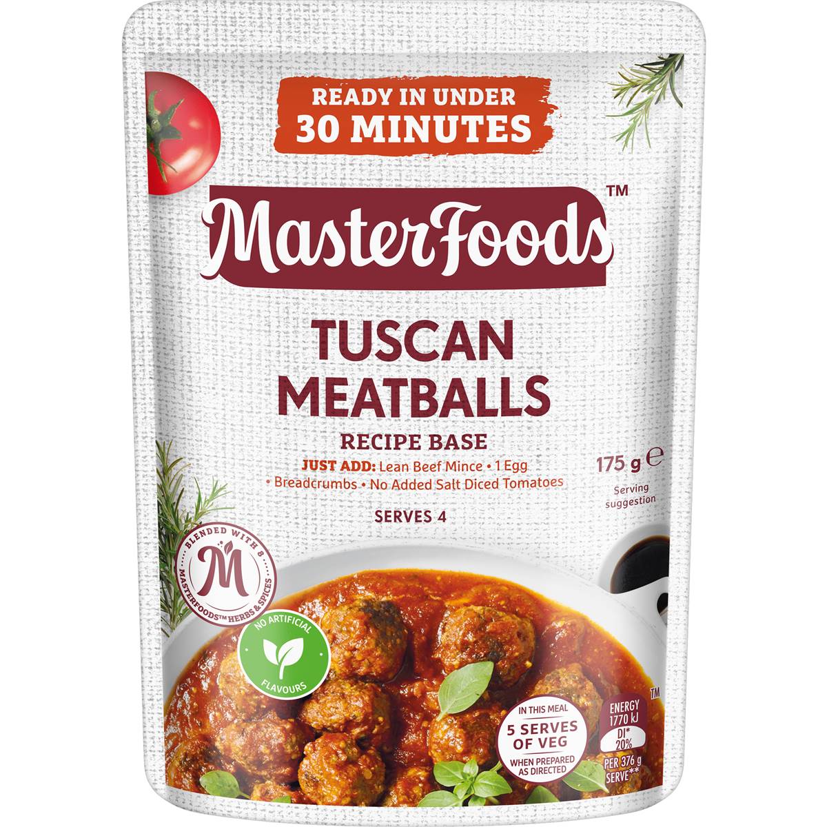 Masterfoods Tuscan Meatballs Recipe Base 175g
