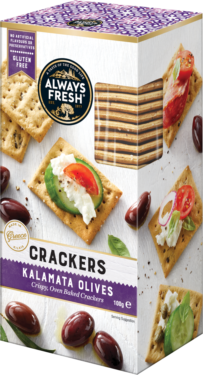 Always Fresh Crackers Kalamata Olive 100g