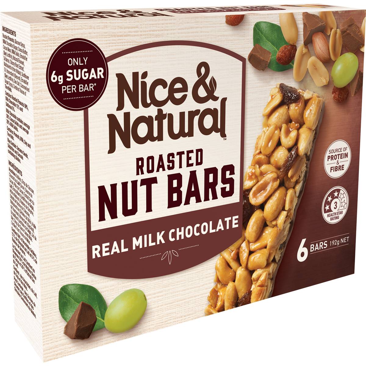 Nice & Natural Nut Bar Chocolate 6pk