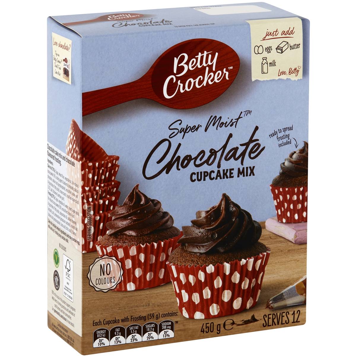 Betty Crocker Cupcake Mix Chocolate 450g
