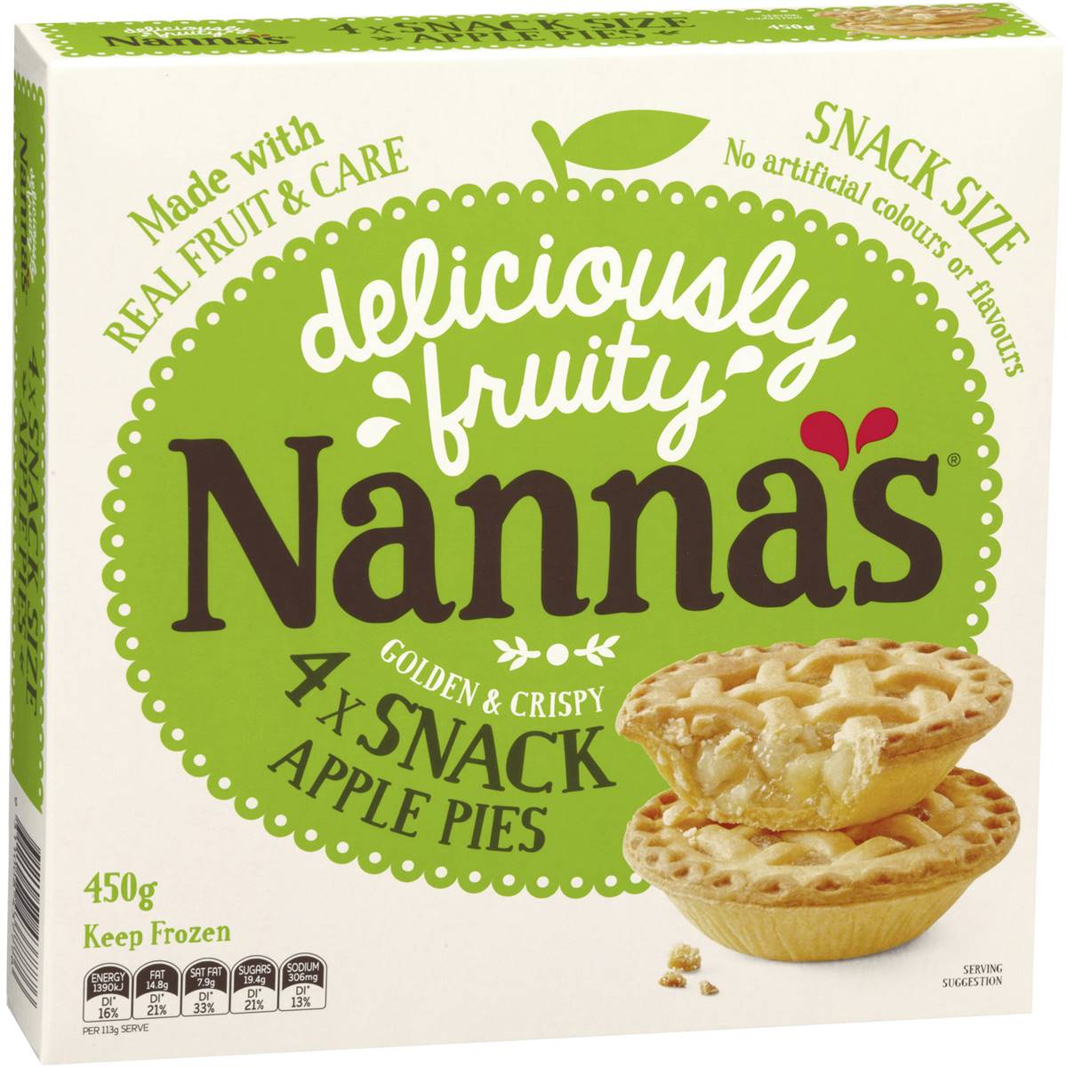 Nannas Snack Apple Pies 4pk 450g