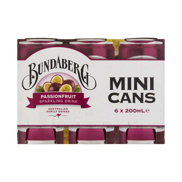 Bundaberg Mini Cans Passionfruit 200ml 6pk