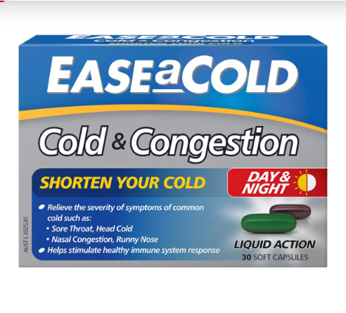 Ease A Cold Cold & Congestion Day & Night Capsules 30pk