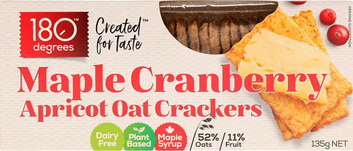 180 Degrees Maple Cranberry Apricot Oat Crackers 135g