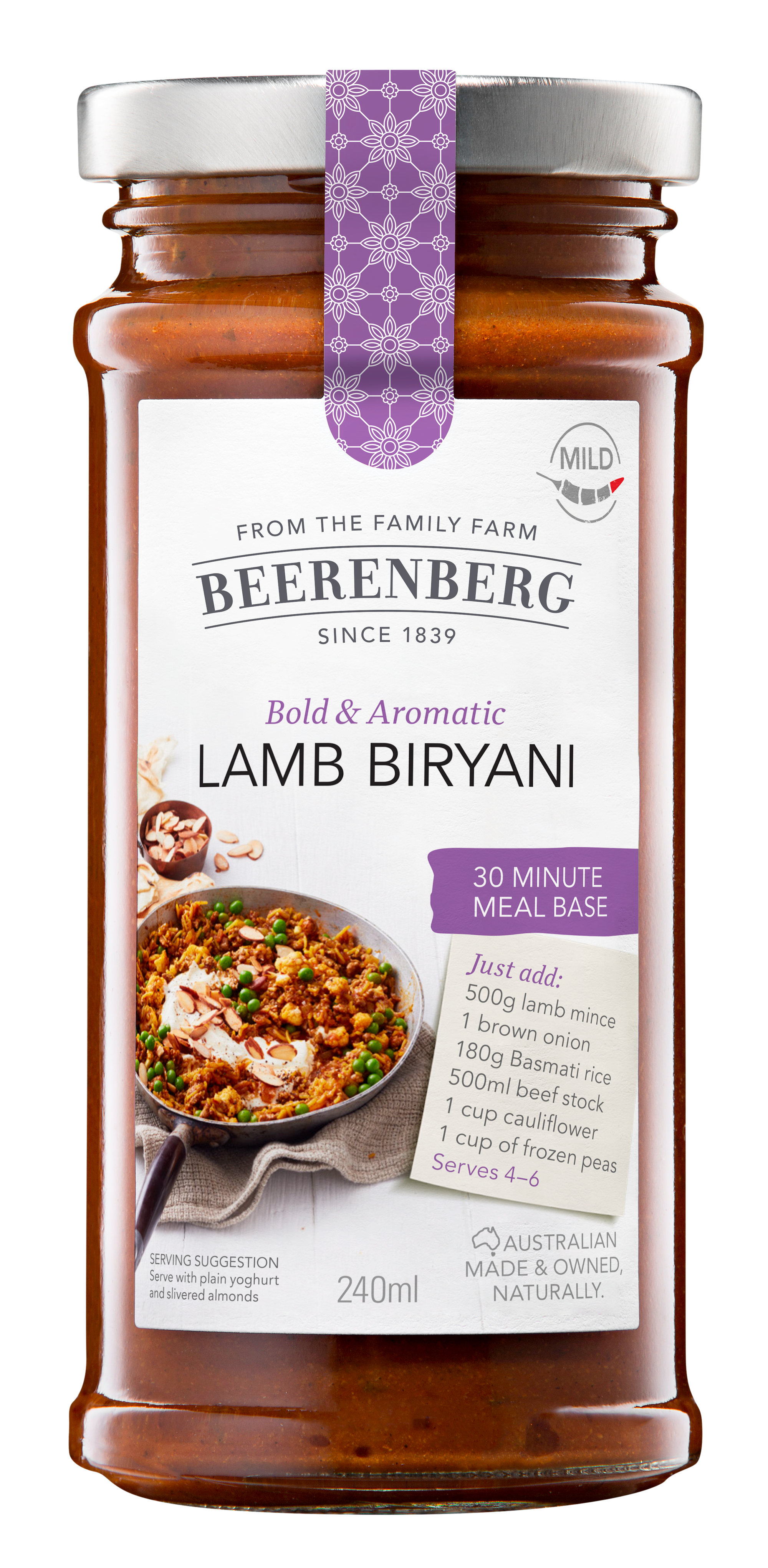 Beerenberg Meal Base Lamb Biryani 240ml