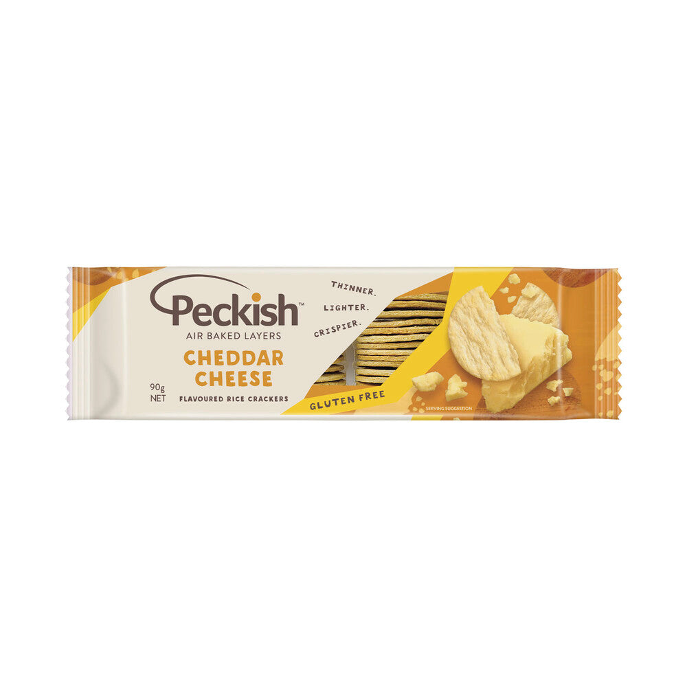 Peckish Thins Rice Crackers Cheddar Cheese 90g