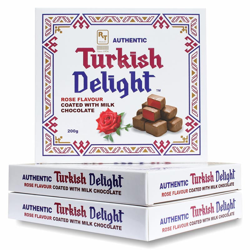 Authentic Turkish Delight Rose Flavoured Milk Chocolate 200g