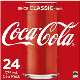 Coca Cola Cans Coke 375ml 24pk