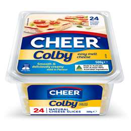 Cheer Cheese Slices Colby 32pk 500g