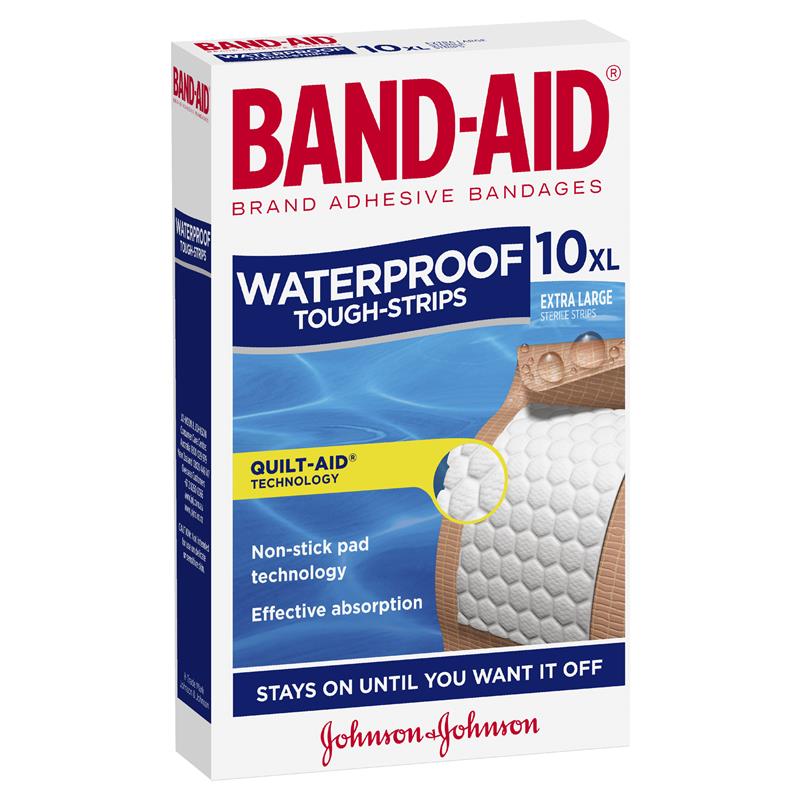 Band Aid Tough Strips Waterproof XLarge 10pk