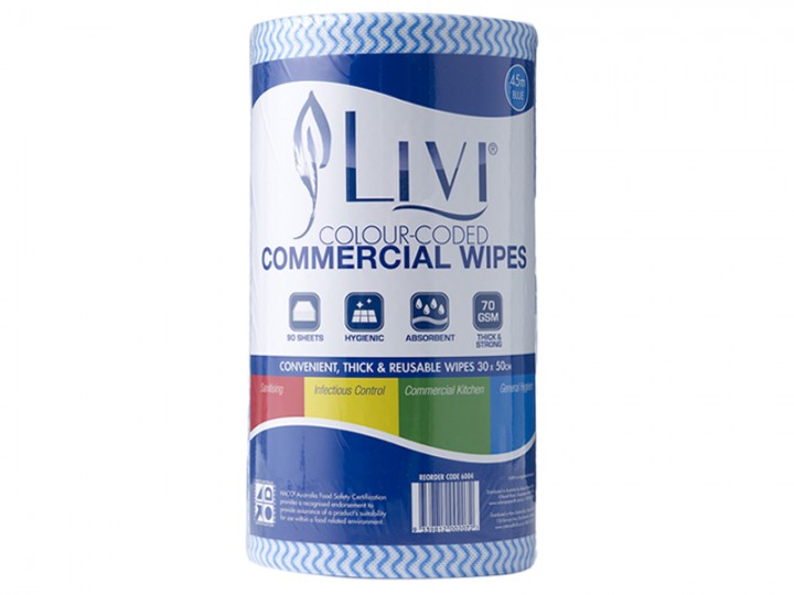 Livi Commercial Wipes Roll Blue