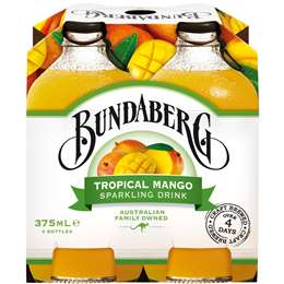 Bundaberg Bottles Tropical Mango 375ml 4pk