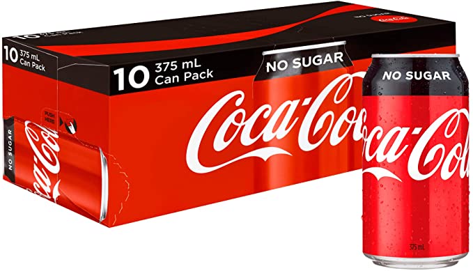 Coca Cola Cans Fridgemate Coke No Sugar 375ml 10pk