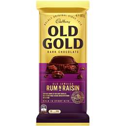 Cadbury Chocolate Block Old Gold Jamaica Rum n Raisin 180g