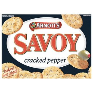 Arnotts Savoy Biscuit Cracked Pepper 225g
