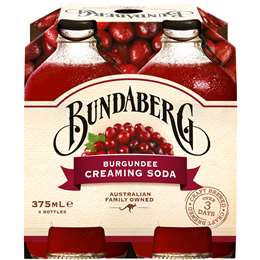 Bundaberg Bottles Burgundee Creaming Soda 375ml 4pk