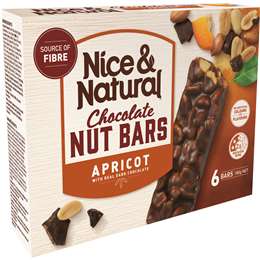 Nice & Natural Nut Bar Apricot 6pk
