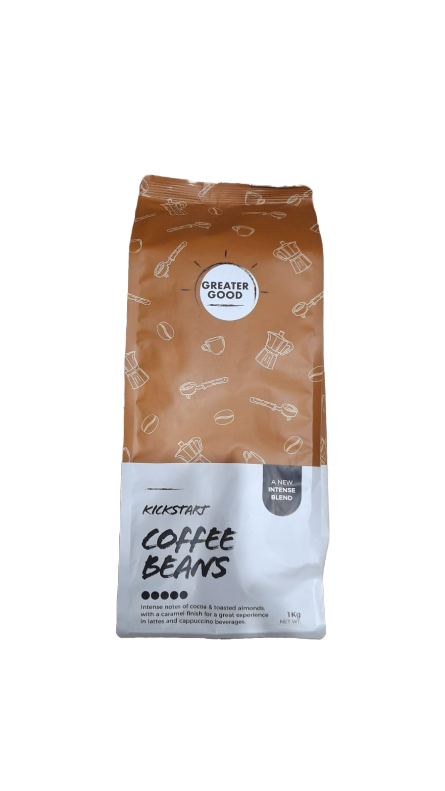 Greater Good Coffee Beans Kickstart Premium Blend Strong Roast 1kg