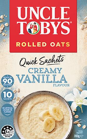 Uncle Tobys Oats Quick Sachet Creamy Vanilla 10pk 350g