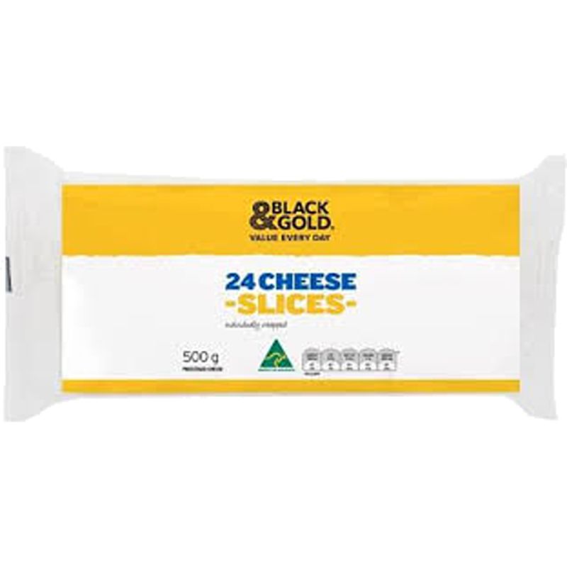 Black & Gold Cheese Slices 24pk 500g