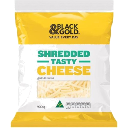 Black & Gold Shredded Tasty Cheese 900g