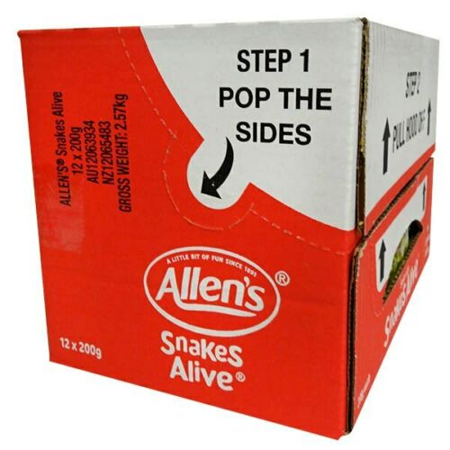 Allens Share Bag Snakes Alive Box 12 x 200g