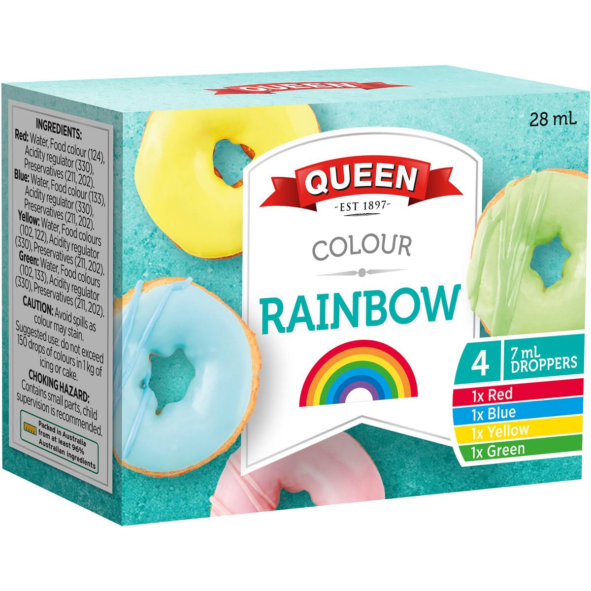 Queen Rainbow Food Colours 4pk