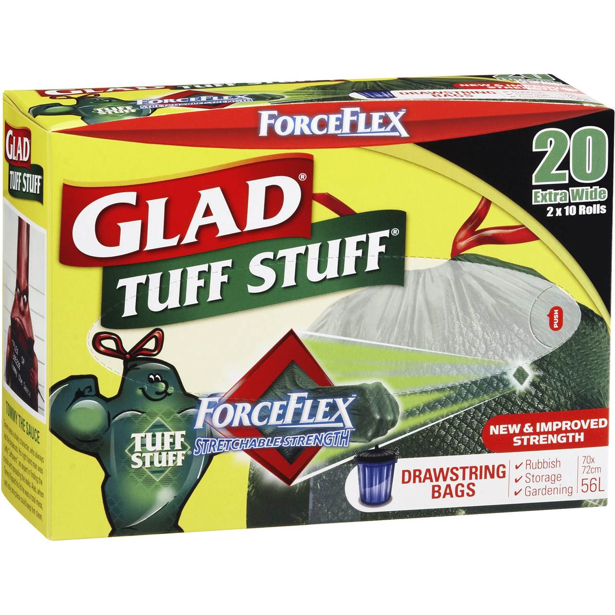 Glad Garbage Bag Tuff Stuff Roll 20pk