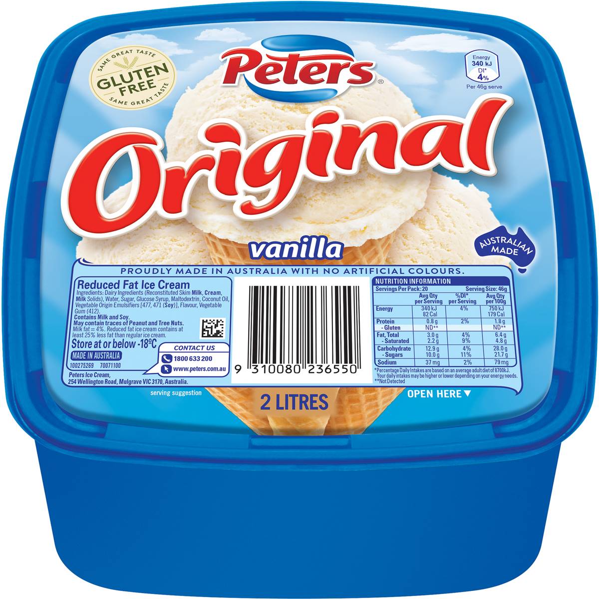 Peters Ice Cream Vanilla 2L