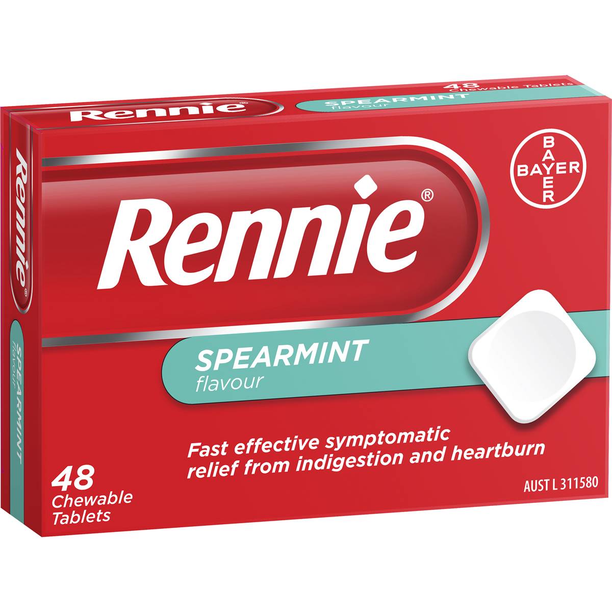 Rennie Antacid Spearmint 48pk