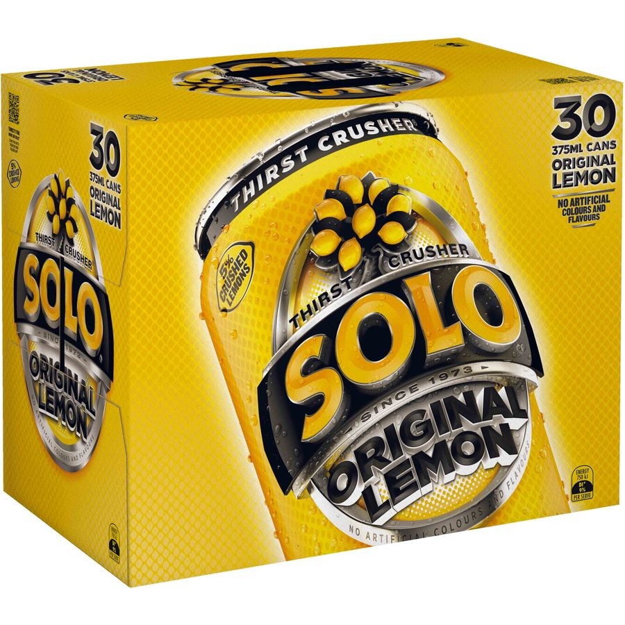 Schweppes Cans Solo Lemon 375ml 30pk