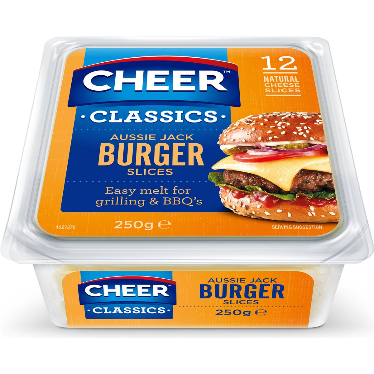 Cheer Classics Cheese Slices Aussie Jack Burger 12pk 250g