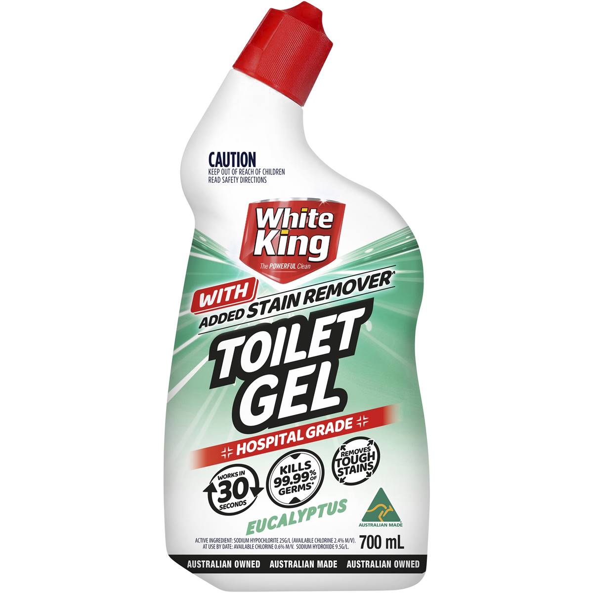 White King Toilet Cleaner Gel Eucalyptus 700ml