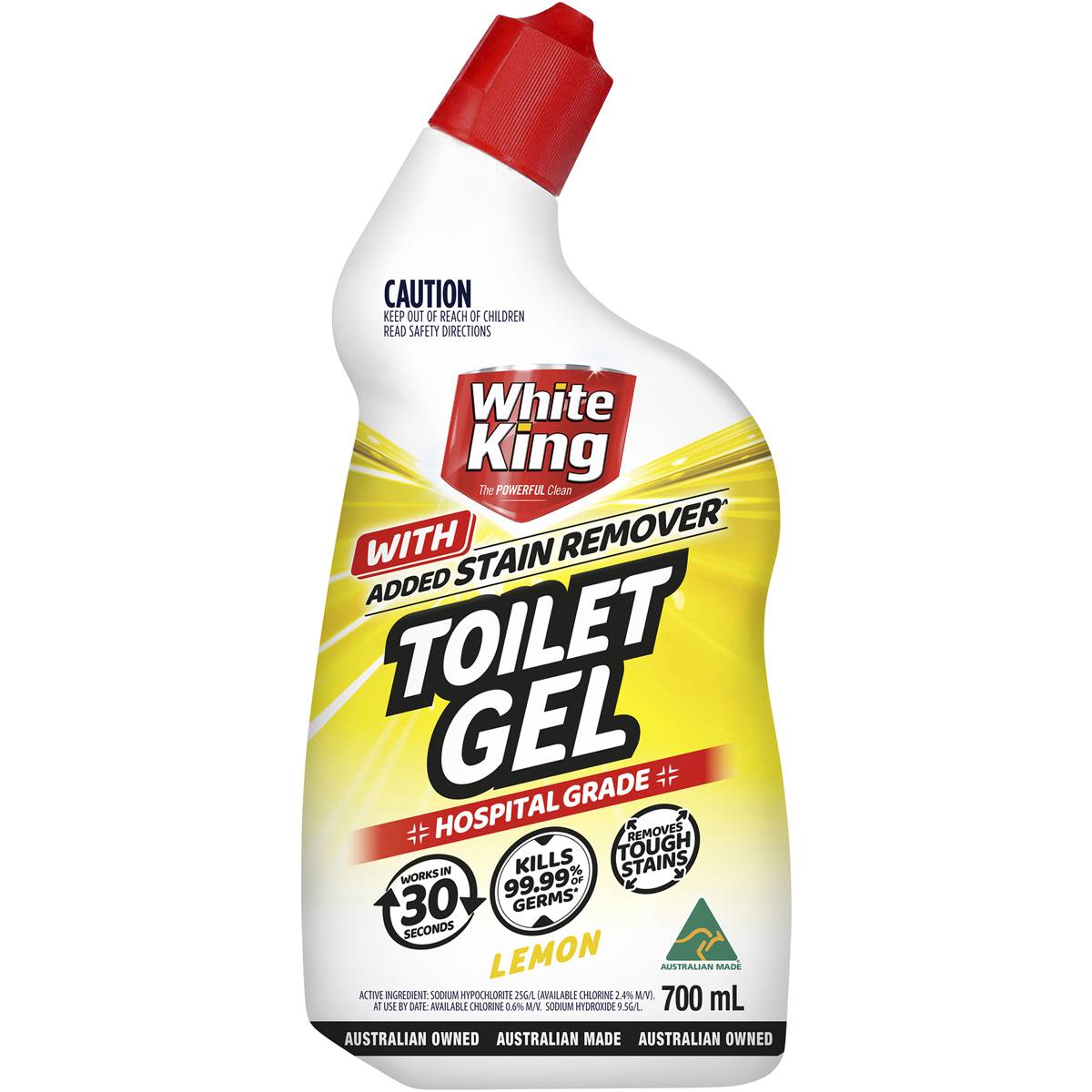 White King Toilet Cleaner Gel Lemon 700ml