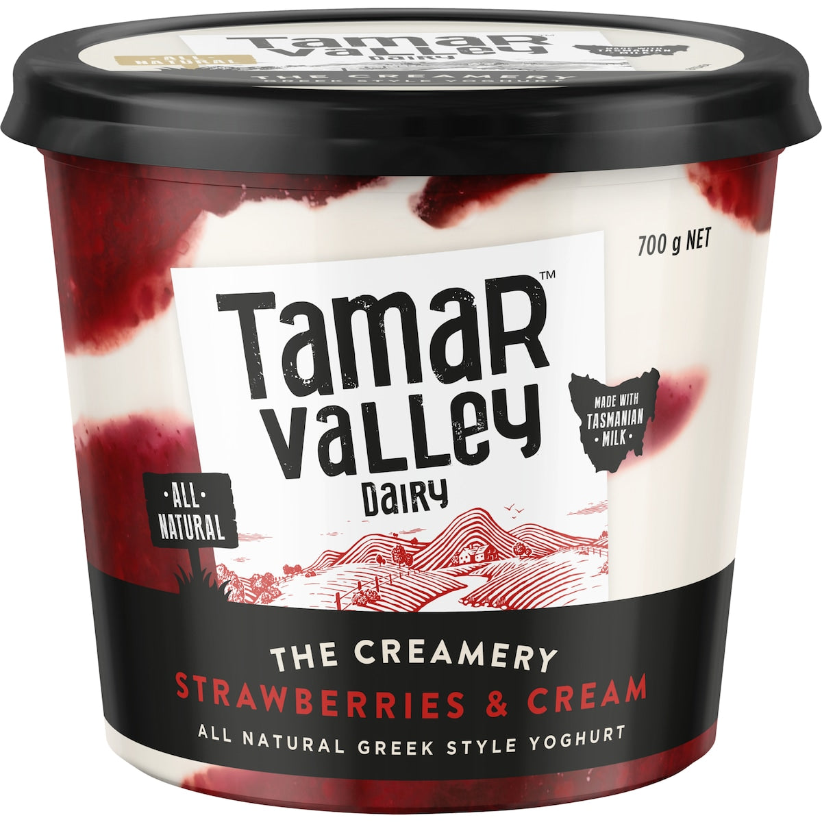 Tamar Valley Yoghurt Greek Style Strawberries & Cream 700g