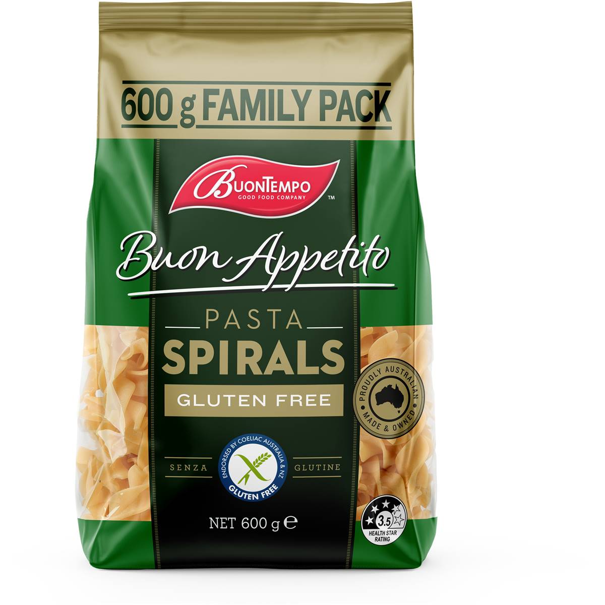 BuonTempo Gluten Free Pasta Spirals 600g