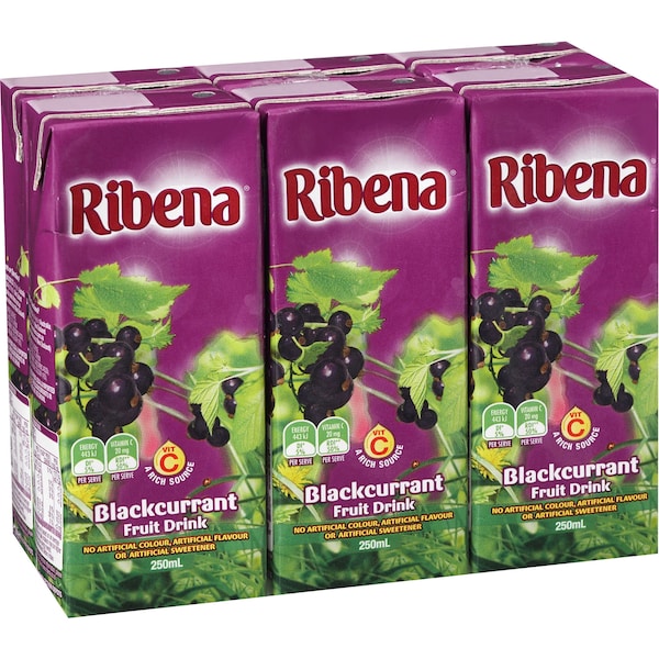 Ribena Blackcurrant Fruit Drink 250ml 6pk