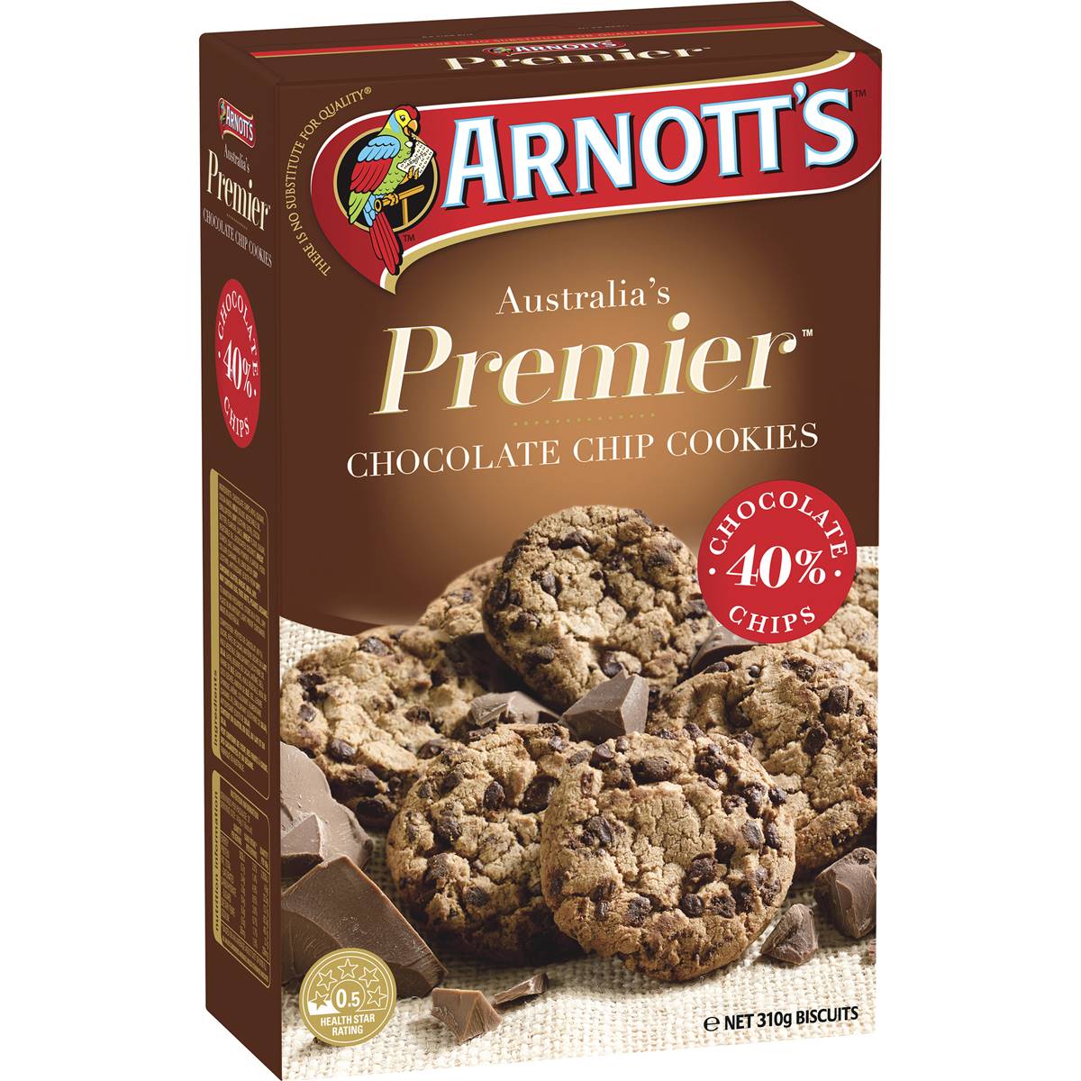 Arnotts Premier Choc Chip Cookies 310g