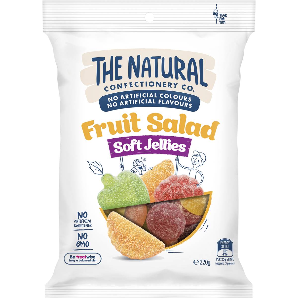 The Natural Confectionery Co Soft Jellies Fruit Salad 220g