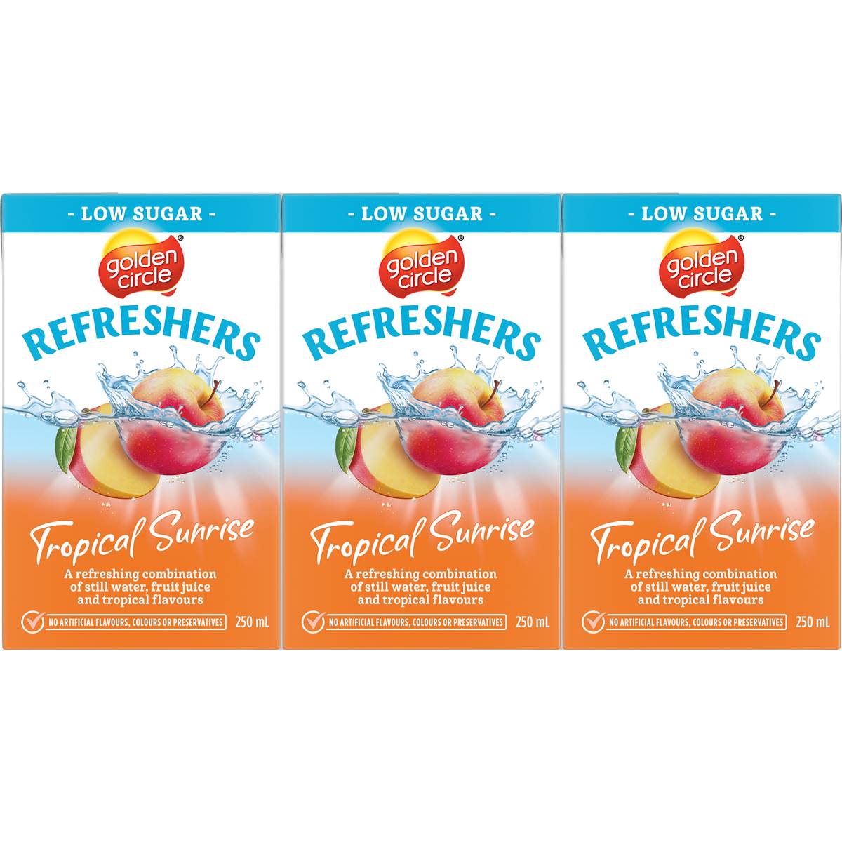 Golden Circle Refreshers Tropical Sunrise Low Sugar 250ml 6pk