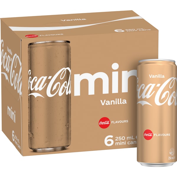 Coca Cola Vanilla Mini Cans 250ml 6pk