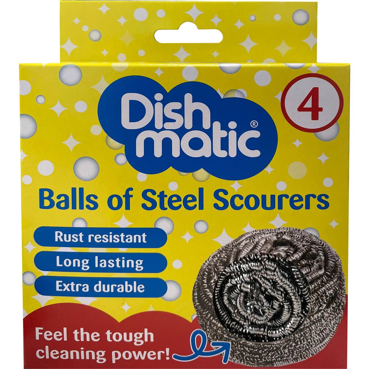 Dishmatic Steel Wool Scourers 4pk