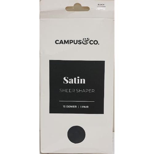 Campus&Co Satin Sheer Shaper Black Medium