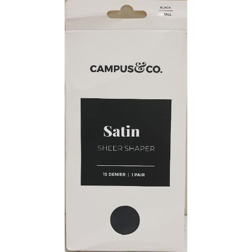 Campus&Co Satin Sheer Shaper Black Tall