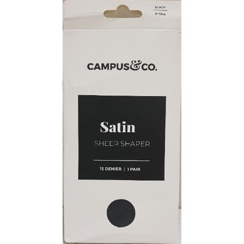 Campus&Co Satin Sheer Shaper Black XTall